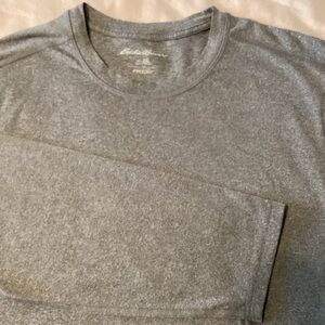 Eddie Bauer FreeDry Gray Heather Long Sleeve Performance T-Shirt Men's XXL